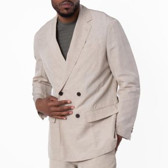 Emporio Armani Long Sleeve Linen Blend Blazer, Brand Size 46 (US Size 36)