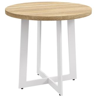 HOMCOM Mesa de comedor 80x80x75 cm roble