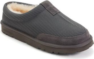 Dearfoams Fireside Grafton Sport Knit Water Repellent Twill Clog in Grey at Nordstrom, Size 13