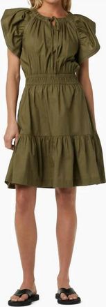 Joe's Athena Puff Sleeve Dress In Burnt Olive