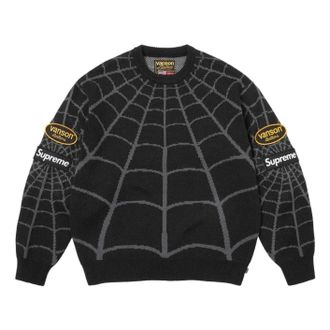 SUPREME x Vanson Leathers SS26 Spider-Man Sweater Black SUP-SS26-302-BLK