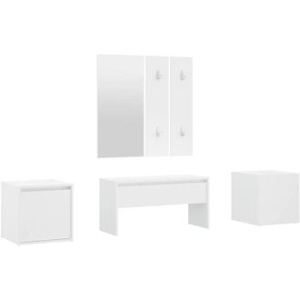 vidaXL Set di Mobili da Corridoio Bianco in Legno Multistrato vidaXL