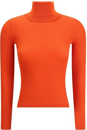 Saint Laurent Orange Wool Womens Turtleneck