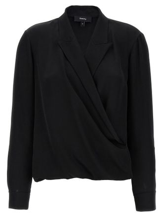 Theory Black Silk Womens Blouse