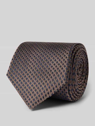 Olymp Seidenkrawatte aus reiner Seide (6,5 cm) in Mittelbraun, Gr&ouml;&szlig;e 1