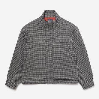 Oliver Sweeney Mens Wool/Cashmere Blend Funnel-Neck Jacket - Black - Size X-Large