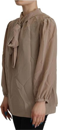 Dolce & Gabbana Camicetta con fiocco - - Blouses & Shirts - Donna - Marrone - M