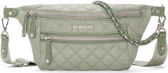 MZ Wallace Crosby Quilted Nylon Convertible Sling Bag in Agave Green at Nordstrom