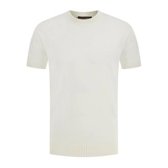 FILIPPO DE LAURENTIIS Knitted Short Sleeve T-Shirt - male - Filippo De Laurentiis - Round-neck Knitwear - White - L - Knitwear