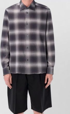 Berner K&uuml;hl volume seersucker check shirt curved hem
