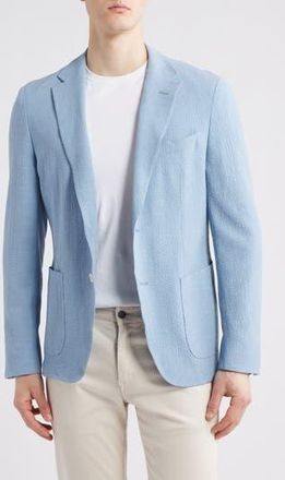 BOSS Heston Soft Virgin Wool & Silk Blend Sport Coat in Light Blue at Nordstrom Rack, Size 42 Short