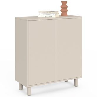 IDMarket Credenza Bertille Beige A 2 Ante 70 Cm
