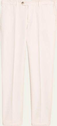 Brunello Cucinelli Mens Cotton Straight Leg Flat-Front Pants