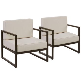 TecTake Garden Chair Comosa in Brown | Size: 2 Seater