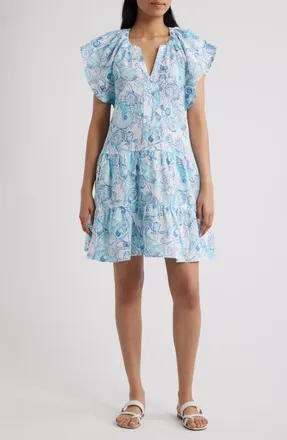 Lilly Pulitzer Norella Linen Swing Dress in Resort White Shell Shine at Nordstrom, Size Xx-Small