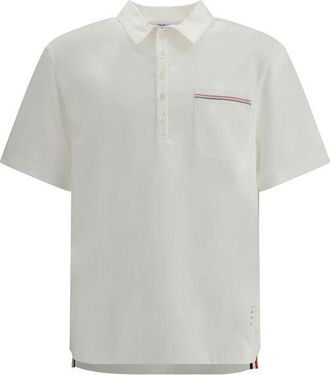 Thom Browne White Cotton Polo Mens Shirt