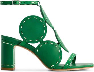 Bernardo Bernardo 1946 76m block-heel sandals - women - Calf Leather/Calf Leather/Calf Leather - 6.5 - Green
