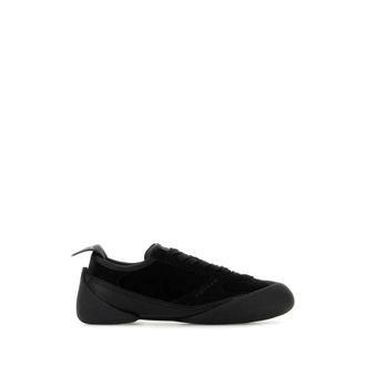 Alexander McQueen Alexander McQueen, Sneakers, female, Black, Size: 7 1/2 US Suede and Leather Runner Sneakers