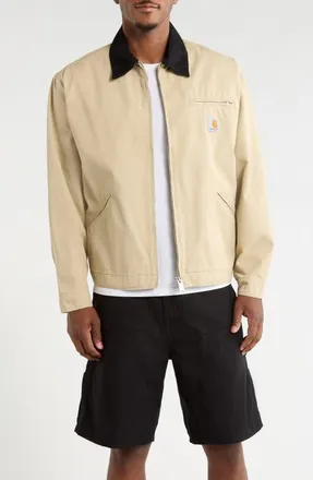 Carhartt Work in Progress OG Detroit Organic Cotton Canvas Chore Jacket in Barchan/black at Nordstrom, Size Xx-Large