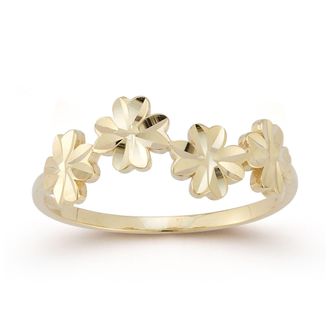 Ember Fine Jewelry 14K Gold Diamond-Cut Clover Ring