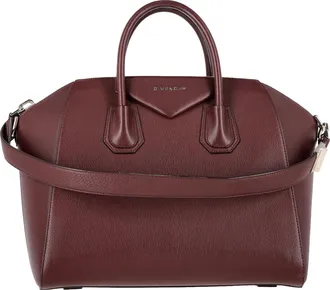Givenchy Pre-owned Womens Antigona Satchel in Burgundy Leather - One Size