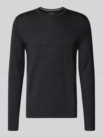 Christian Berg Regular Fit Longsleeve aus Merino-Mix in Anthrazit Melange, Größe 3XL