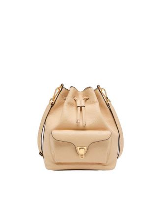 Coccinelle Leather Bucket Bag - Beige