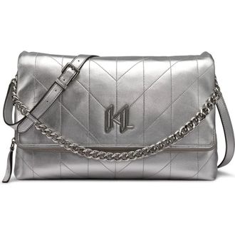 Karl Lagerfeld Lavande Large Crossbody in Metallic Silver at Nordstrom
