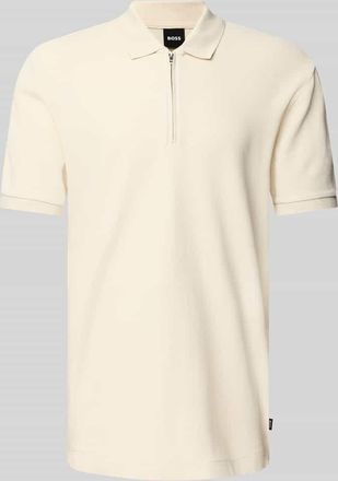 HUGO BOSS Regular Fit Poloshirt mit Rei&szlig;verschluss Modell Paras in Sand, Gr&ouml;&szlig;e M