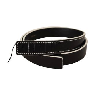 Costume National Belts, female, Black, 85 CM, Premium Leather Logo Belt