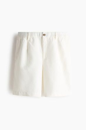 H&M Relaxed Fit Linen-blend Shorts in White at Nordstrom, Size X-Large
