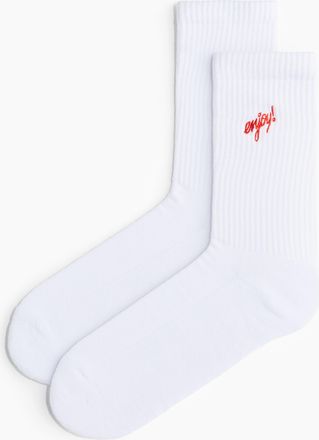 H&M Socken mit Motiv - Weiss/Coca-Cola
