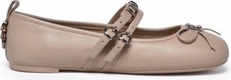 Pinko Leather Ballerinas - Beige