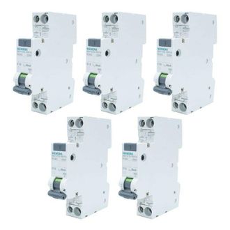 SIEMENS Kit De Interruptor Autom&aacute;tico De Corriente Residual Siemens 10a 1p+n 30ma Ac 4,5ka 5sv13131kk10