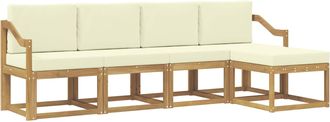vidaXL Conjunto De Sof&aacute;s De Exterior 5 Uds. Blanco Y Crema Vidaxl