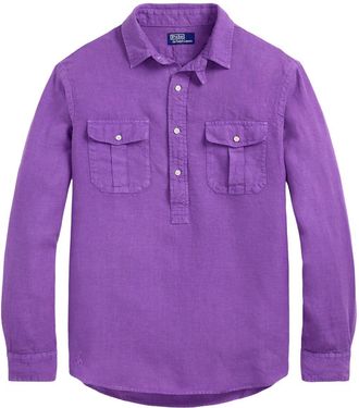 Polo Ralph Lauren linen shirt - men - Linen/Flax - S - Purple