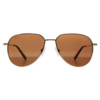 Serengeti Eyewear Aviator Shiny Rose Gold Drivers Polarized Haywood Small