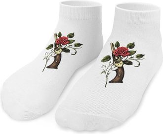 Generic Rose And Guns Mens Ankle Socks for Women Low Cut Short Breathable Athletic Sock Casual Stocking 6-10