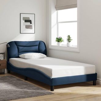 vidaXL Estructura De Cama Sin Colch&oacute;n Tela Azul 100x200 Cm Vidaxl