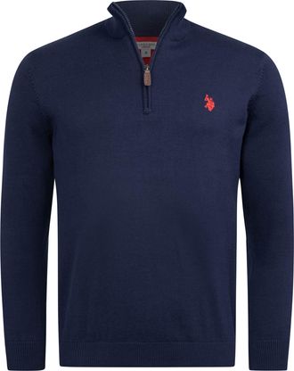 U.S.Polo Association heren half-zip gebreide trui USKnooxx van katoenmix