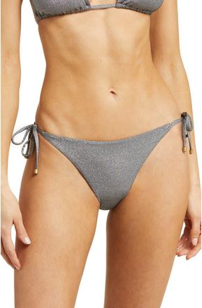 Vitamin A Elle Metallic Side Tie Bikini Bottoms in Twilight Metallic at Nordstrom Rack, Size X-Small