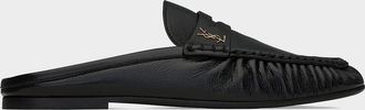 Saint Laurent Le Loafer Leather Penny Loafer Mules
