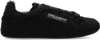 Dolce & Gabbana Fur Sneakers - Dames - Sneakers - Zwart - 40 EU - Leer - Schoenen