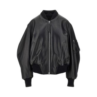 The Attico Anja leather bomber jacket Woman 42