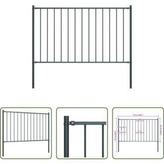 vidaXL vidaXL Pannello di recinzione - Pannello di recinzione Woerden con pali in acciaio 1,7x1,25 m antracite