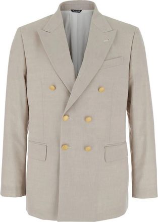 Reveres 1949 Double Breasted Jacket - Heren - Business blazers - Beige - L - Katoen - Kostuums