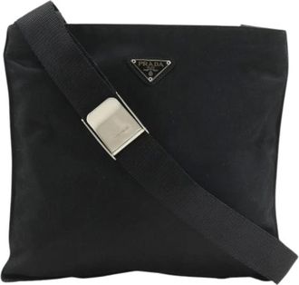 Prada Pre-owned Cross Body Bags, female, Black, Size: ONE SIZE Pre-owned Satin Shoulder Bag