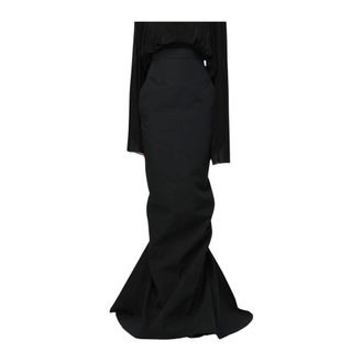 Rick Owens Maxi Skirts, female, Black, XS, Structured Maxi Skirt