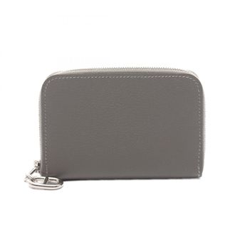 Herm&egrave;s Gray Evercalf Leather Coin Purse/Coin Case (Pre-Owned)