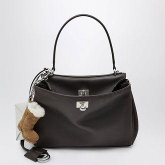 Balenciaga Small Rodeo bag in calfskin leather, espresso